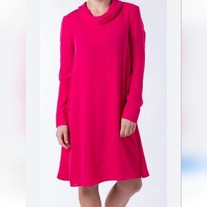 Marc Cain Cowl Mock Neck Hot Pink Blouse Dress size N5 (12)